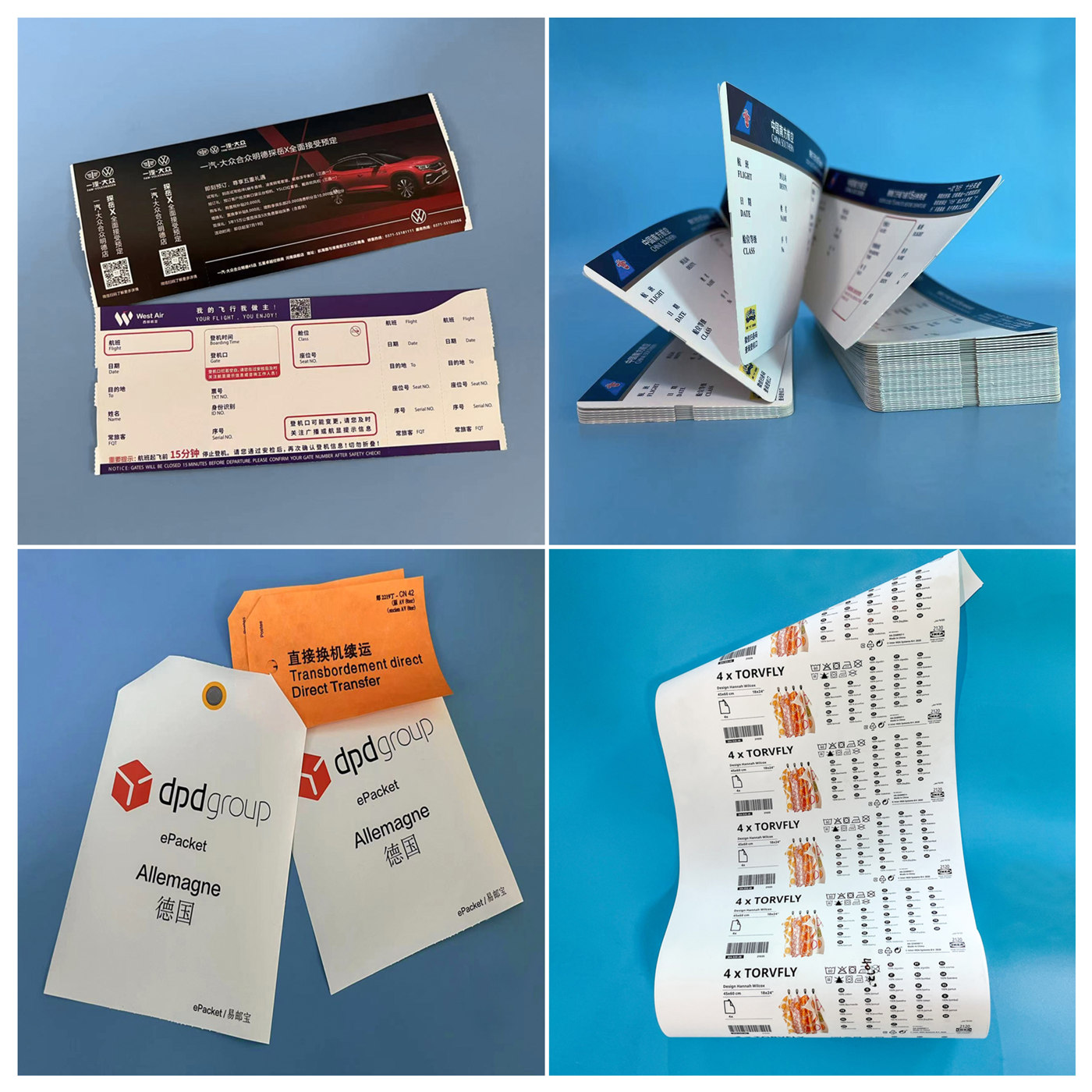 Custom Printing Boarding Pass Color Thermal Paper Ticket Tickets5